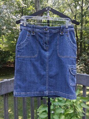 JONES NEW YORK SPORT Vintage Y2K Denim Cargo Utility Skirt - Size 6